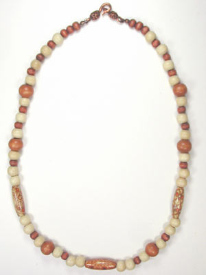 handcrafted painted wood necklace