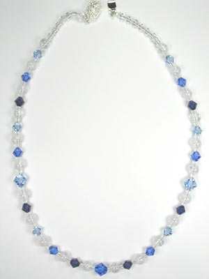 blue crystal and quartz necklace