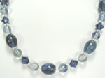 blueberry quartz and blue crystal necklace