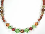 autumn color crystal necklace