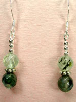 tourmalated quartz and moss agate earrings
