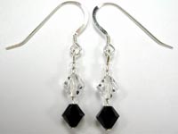 Swarovski crystal and jet earrings