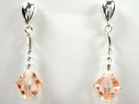 Swarovski light peach earrings