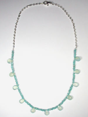apatite and chalcedony necklace